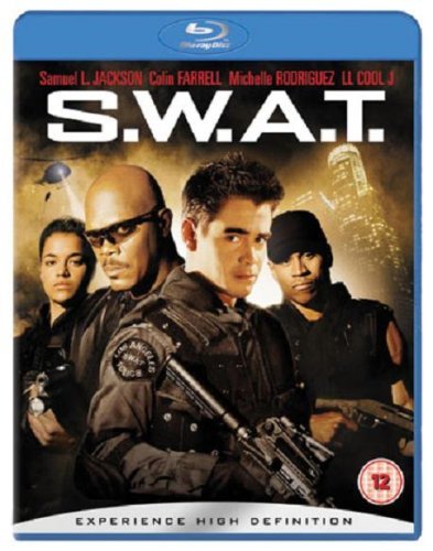 S.W.A.T. Blu-ray cover featuring four officers with weapons, city backdrop.