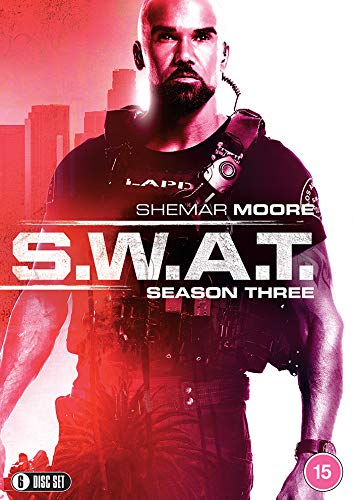 S.W.A.T. Season 3 DVD cover featuring Shemar Moore in tactical gear.