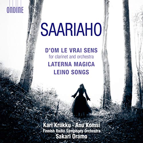 CD cover for Saariaho’s classical music, featuring a woman in a forest.