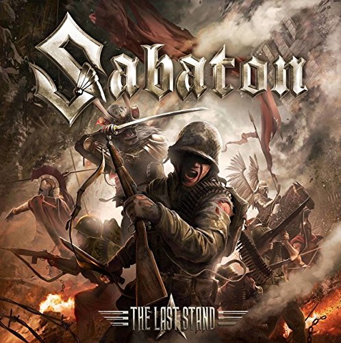 Sabaton album cover: soldiers in battle, smoky background, band logo.