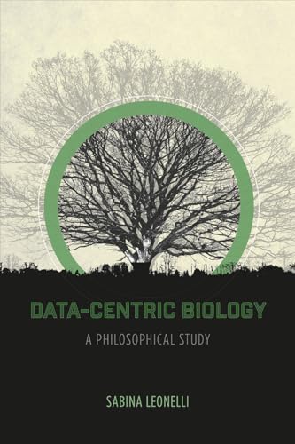 Book cover: tree silhouette with circular green overlay, title “Data-Centric Biology.”