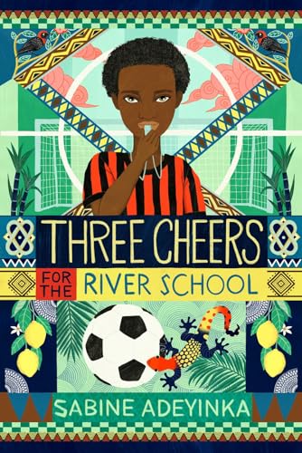 Book cover: young Black boy, soccer ball, and colorful patterned background.