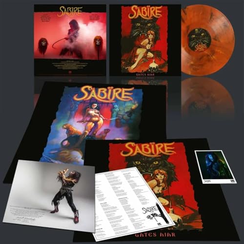Sabire - Gates Ajar" vinyl record with colorful cover art and inserts.