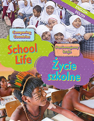 Book cover depicting students in diverse school settings, English/Polish text.