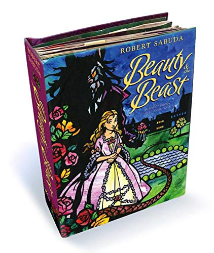 Robert Sabuda's Beauty and the Beast pop-up book with stained-glass style cover art.