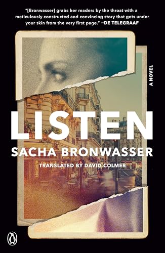 Book cover titled Listen by Sacha Bronwasser featuring a torn photo of a street.