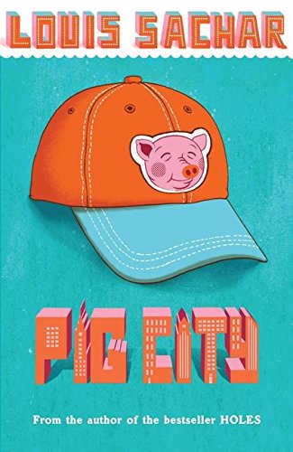 Book cover for "Pig City" featuring a baseball cap with a pig illustration.