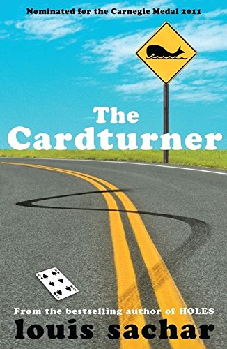 Book cover: "The Cardturner" with a road, whale sign, and cards.