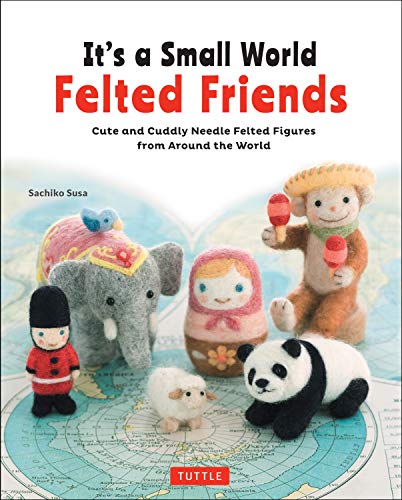 Book cover displaying needle-felted animal and doll figures on a map.