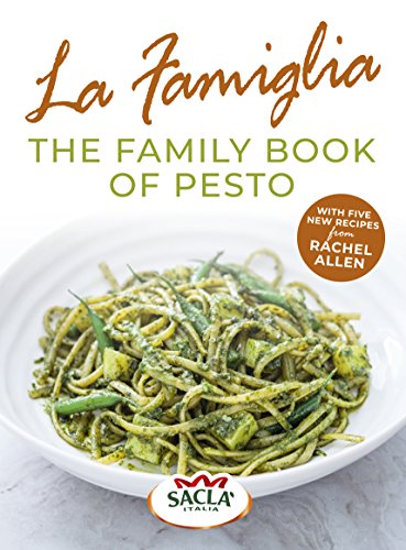 Cookbook cover featuring pesto pasta and the title "La Famiglia.
