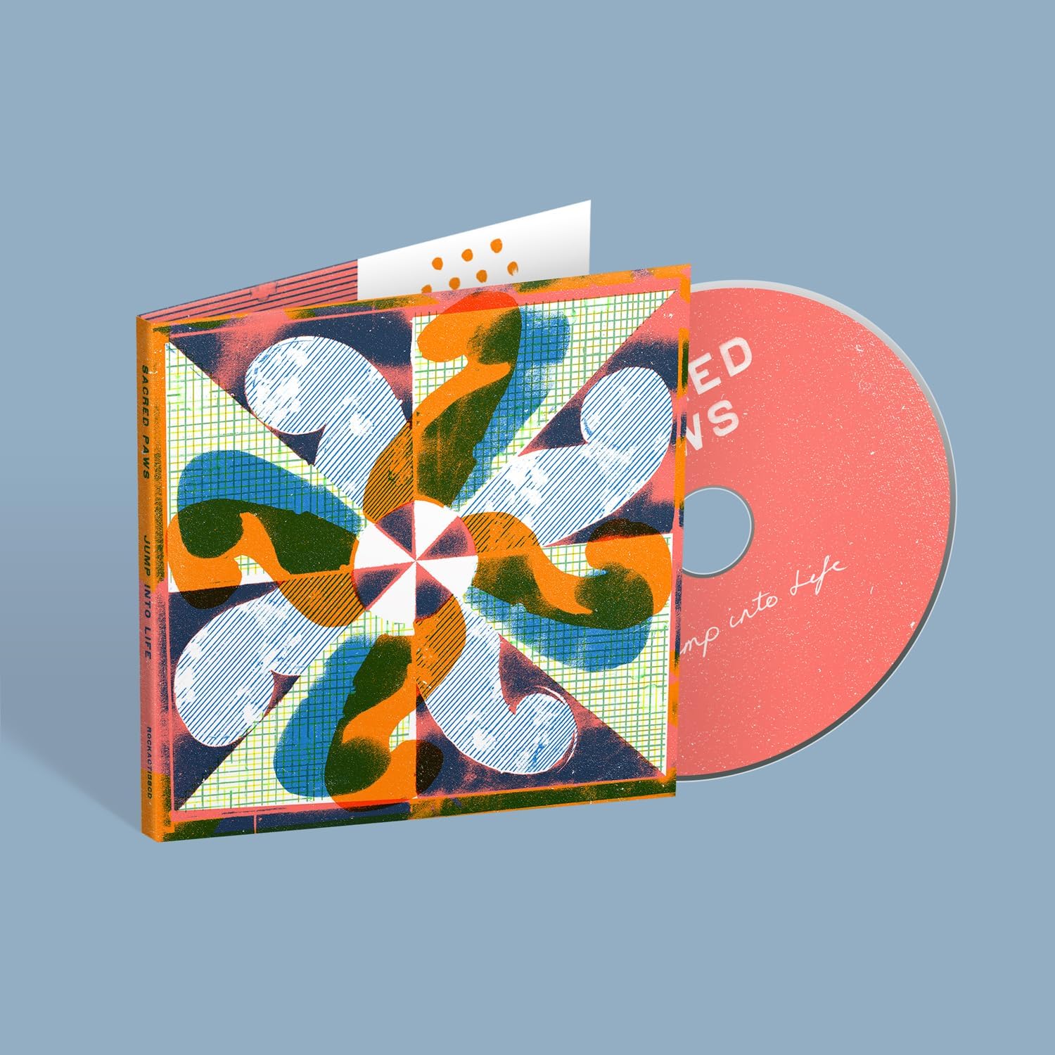CD case and disc with abstract floral and geometric design.
