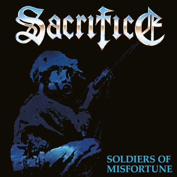Album cover featuring a blue silhouette of a soldier holding a rifle on black.