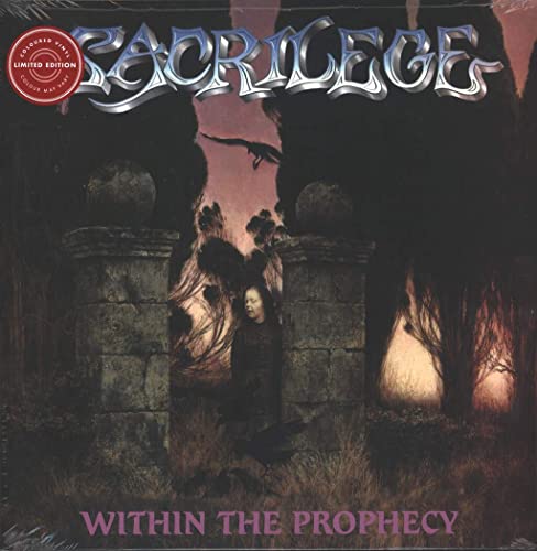 Sacrilege album cover: dark fantasy art with a figure and dragon.
