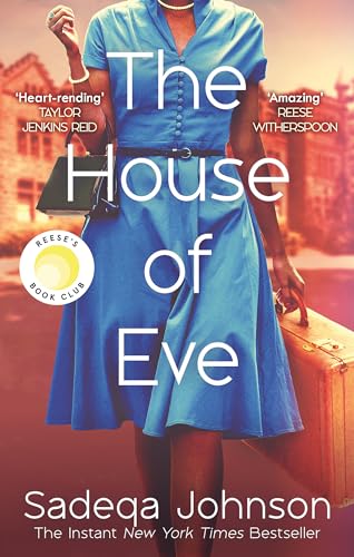 Book cover featuring a woman in a blue dress with a suitcase.
