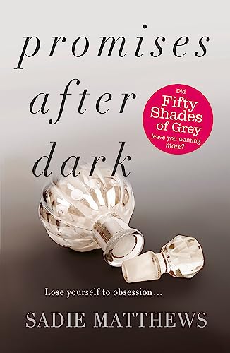 Book cover: "Promises After Dark" with a crystal perfume bottle image.