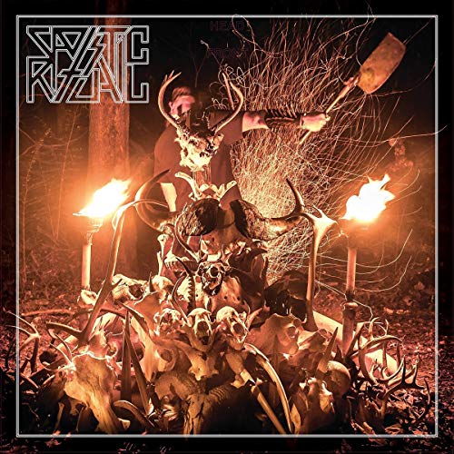 Dark album cover featuring a figure with antlers and a skull-adorned altar.