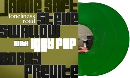 Vinyl record of “Loneliness Road” with green translucent disc and album art.