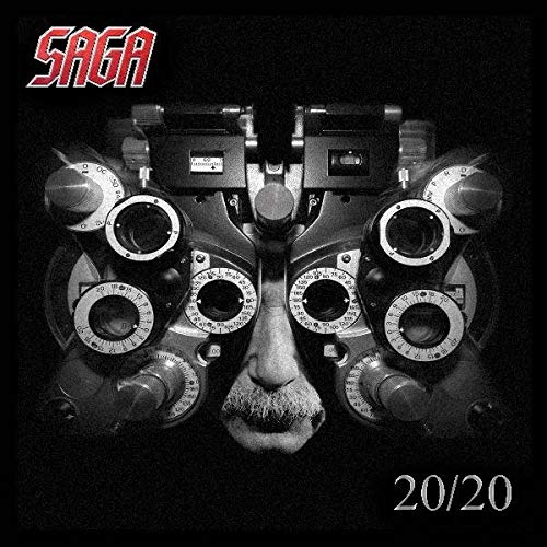 Saga's "20/20" album cover: an optometry machine with a mustache.