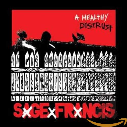 CD cover for Sage Francis’ “A Healthy Distrust” with silhouetted figures.