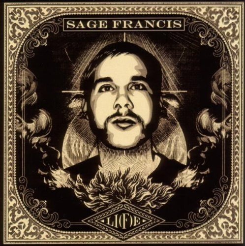 CD cover for Sage Francis’ “Li[f]e” featuring a portrait in ornate frame.