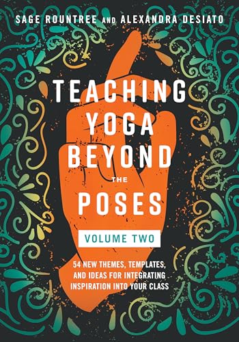 Book cover with orange hand gesture and title "Teaching Yoga Beyond the Poses.