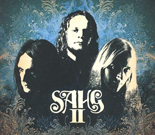 CD cover for Sahg II, featuring three long-haired musicians in blue tones.