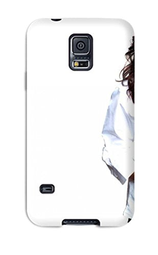White smartphone case featuring a partial image of a person in a white shirt.