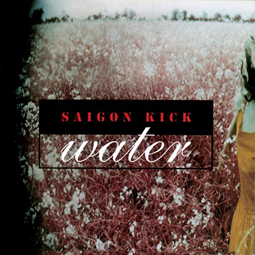 Saigon Kick “Water” CD cover with a pink, textured landscape and woman.
