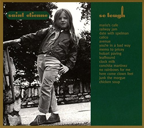 Saint Etienne album cover featuring a black-and-white photo of a person outdoors.