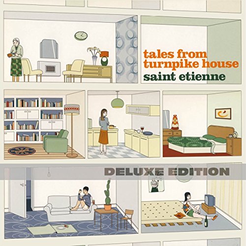 CD cover for Saint Etienne’s “Tales From Turnpike House” with illustrated rooms.
