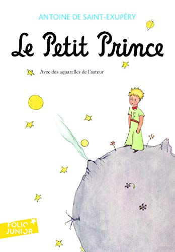 Cover of “Le Petit Prince” featuring a boy and stars.