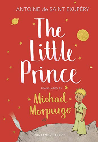 Red book cover featuring “The Little Prince” title and illustrated boy.