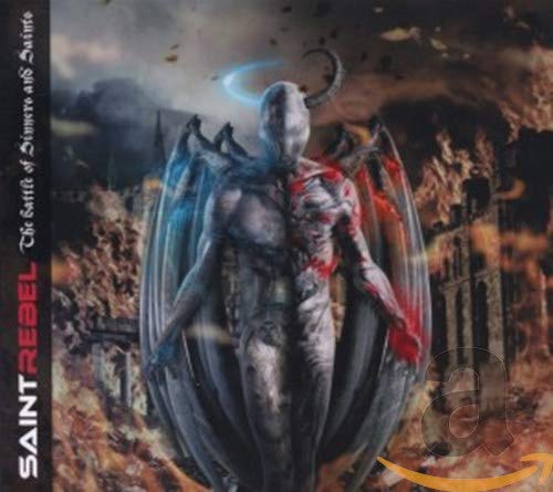 CD cover: half angel, half demon figure with wings, dark background.
