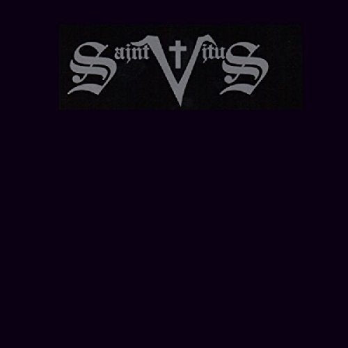 Black background with silver "Saint Vitus" band logo and cross symbol.