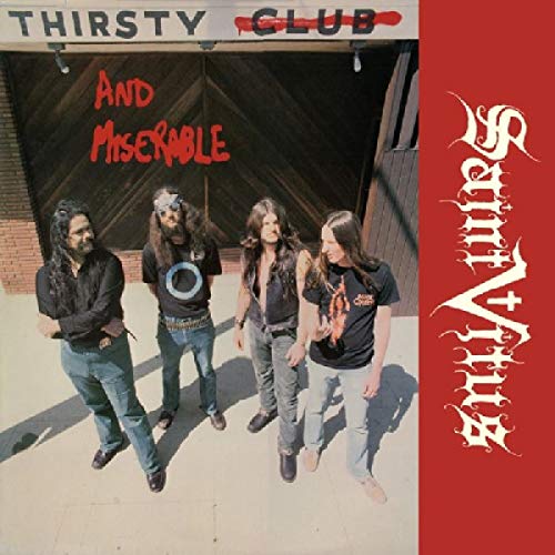 Saint Vitus album cover featuring four long-haired musicians outdoors.