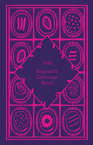Book cover for "Reginald's Christmas Revel" with pink abstract designs.