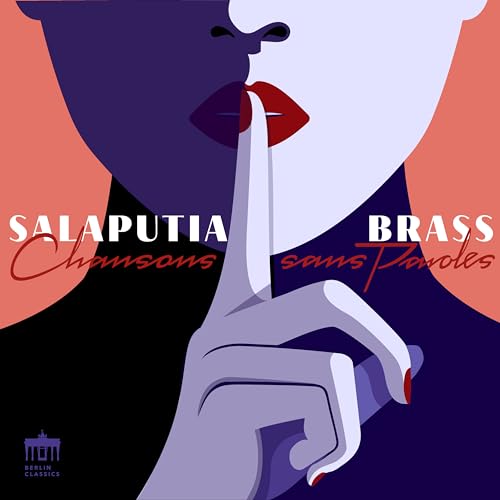 CD cover: stylized face with a finger to lips, text “Salaputia Brass”.