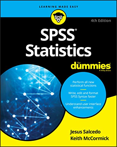 Book cover: "SPSS Statistics For Dummies," 4th Edition, blue and yellow.