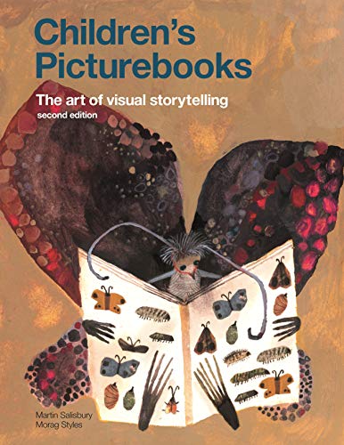 Book cover featuring a fuzzy creature with large wings reading a butterfly picturebook.