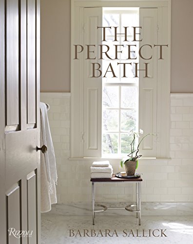 Book cover featuring a bright, classic bathroom interior scene.