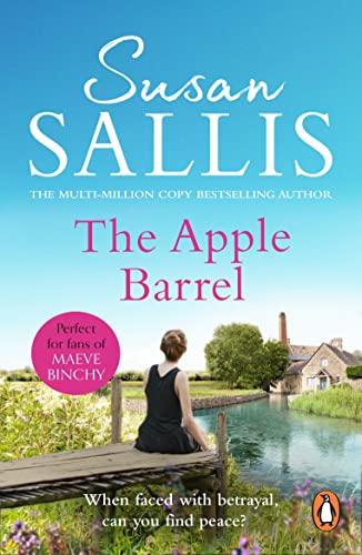 Book cover: woman on dock, rural landscape, title "The Apple Barrel".