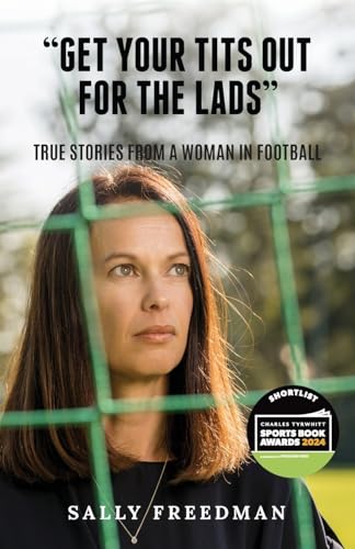 Book cover featuring a woman’s portrait with a soccer net foreground.
