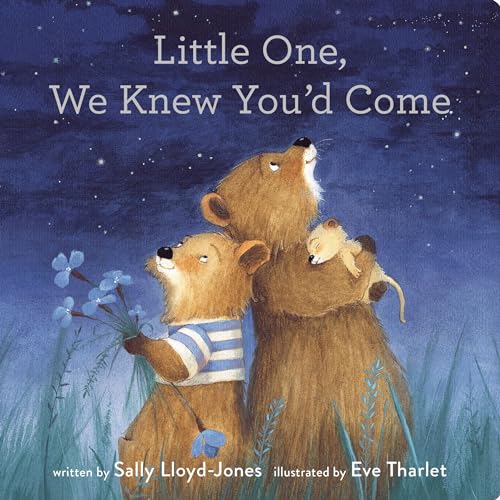 Book cover: three bears embracing under a starry night sky.