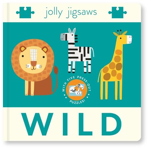 Book cover with cartoon lion, zebra, and giraffe; title "WILD".