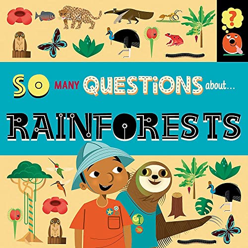 Book cover with rainforest animals, a child, and a sloth.