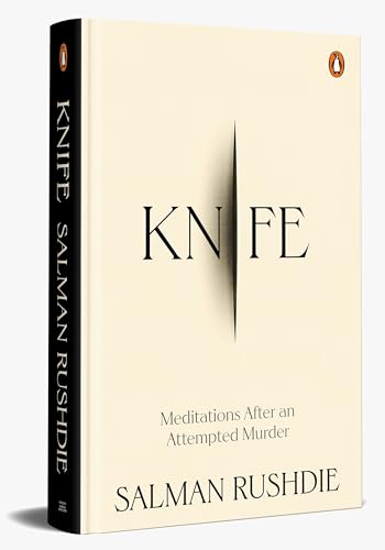 Book cover: cream background, black text, and a knife-shaped cut-out.