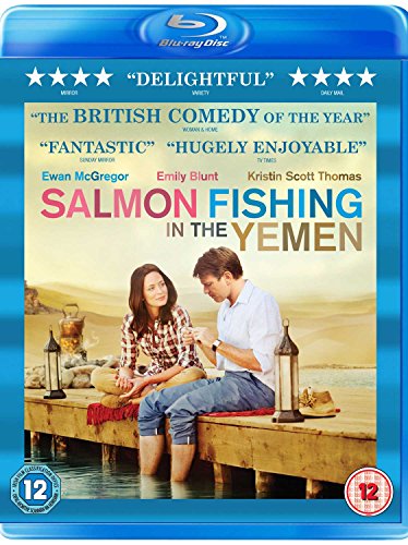 Blu-ray cover for Salmon Fishing in the Yemen featuring Ewan McGregor and Emily Blunt.