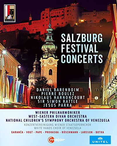 Salzburg Festival Concerts Blu-ray cover with illuminated castle and city view.
