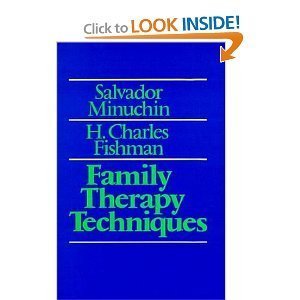 Book cover: "Family Therapy Techniques" by Minuchin and Fishman, blue background.