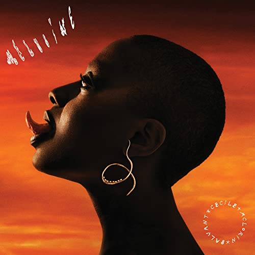 CD cover: profile of a Black woman with an open mouth, orange background.